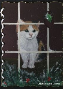 Waiting for Santa Kitty Acrylic e-Packet